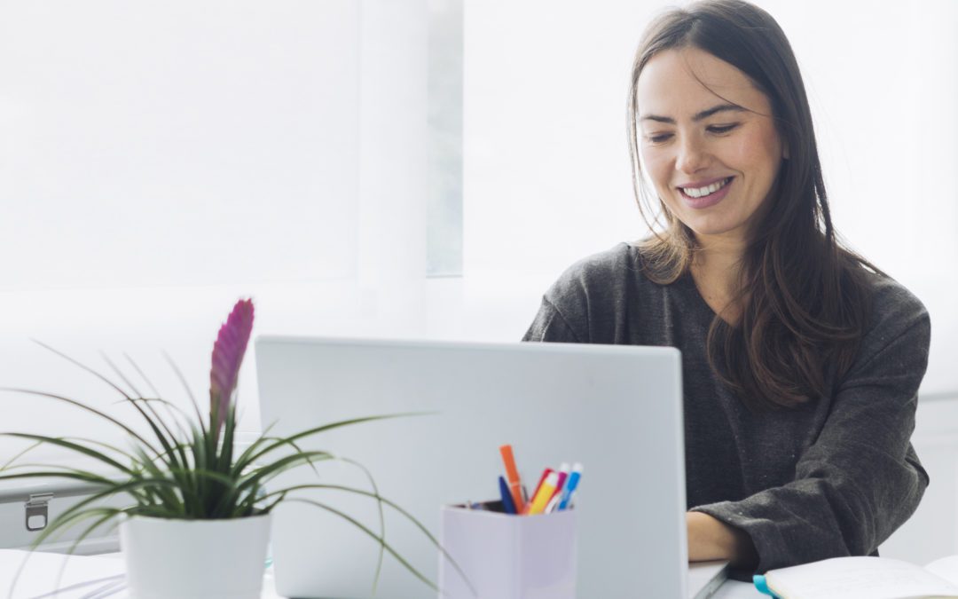 Woman using laptop